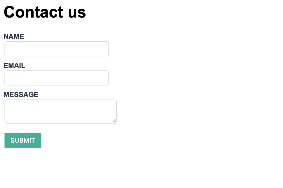 The Eleventy contact form styled with CSS