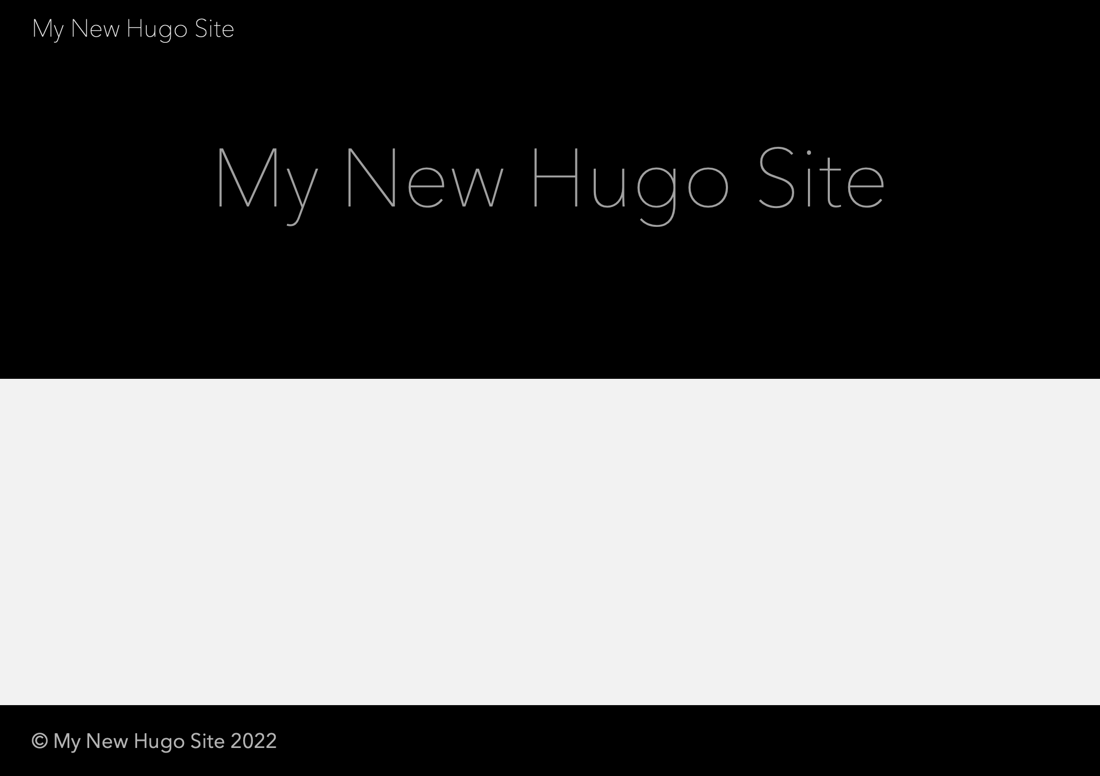 Visiting the Hugo development server URL in your browser
